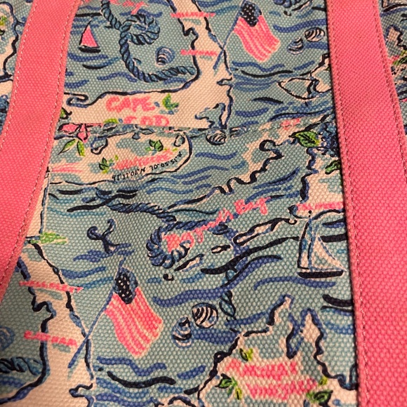 Vibrant Pink and Blue Women's Tote Bag Cape Cod - Picture 3 of 6